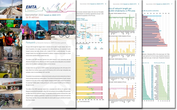 EMTA barometer 2022 reveals the impact of Covid-19 on the financial balance of public transport authorities